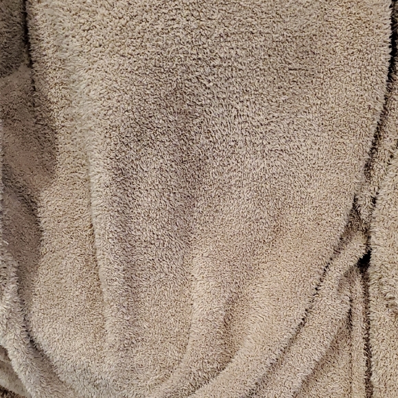 Barefood Dreams Cozy Tan Fleece Long  Robe - Picture 9 of 9